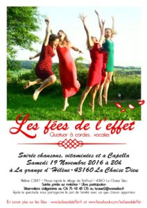 Affiche du concert des fées de l'effet à la Chaise Dieu le 19 novembre 2016